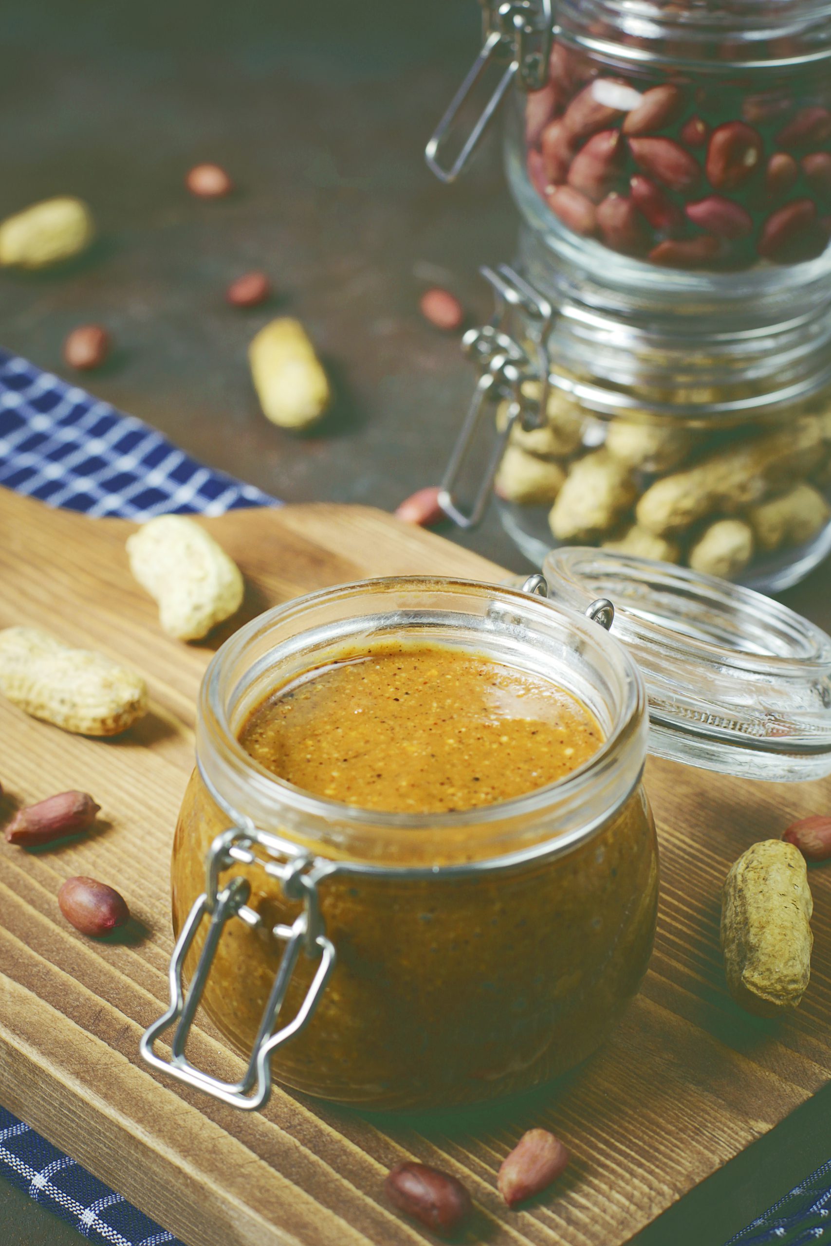 Homemade Organic Creamy Peanut Butter in a jar ,Peanut Butter to